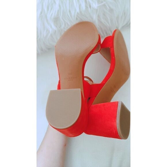 Cole Haan Josie Block Heel Sandal Piinciana Suede US8.5 - Picture 5 of 7